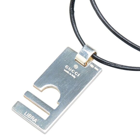 Gucci LIBRA SV925 Leather Necklace - Picture 1 of 7